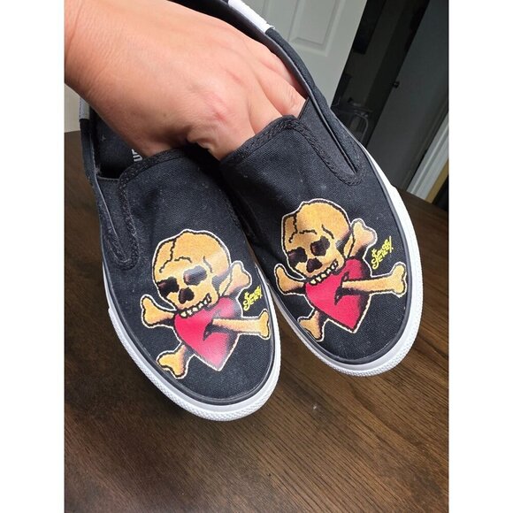 Sailor Jerry X Converse Slip-On Shoes With Skull & Crossbones Design - Picture 16 of 16